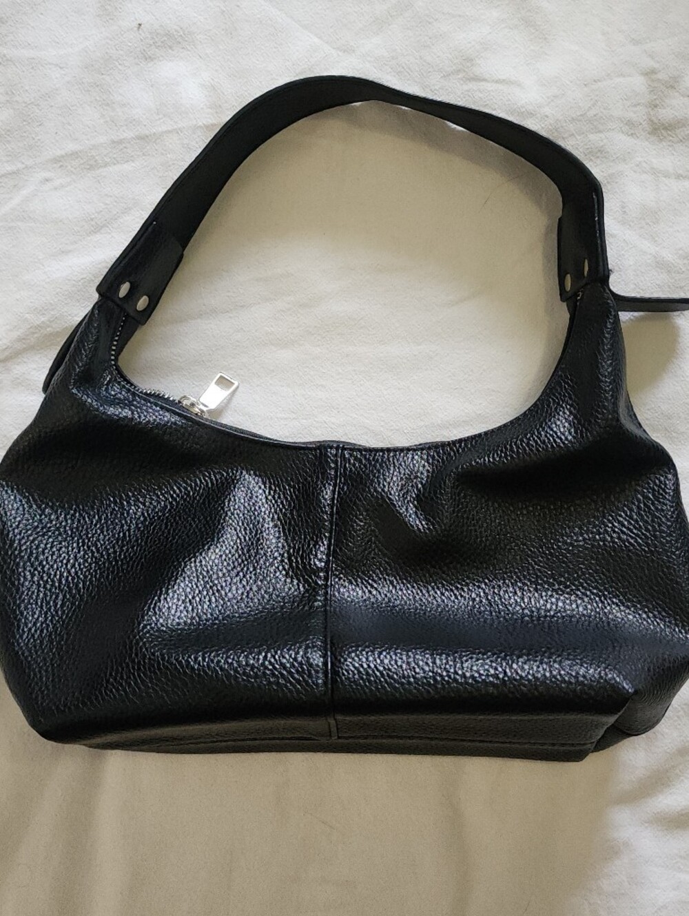 Faux Leather Shoulder Bag Black Women